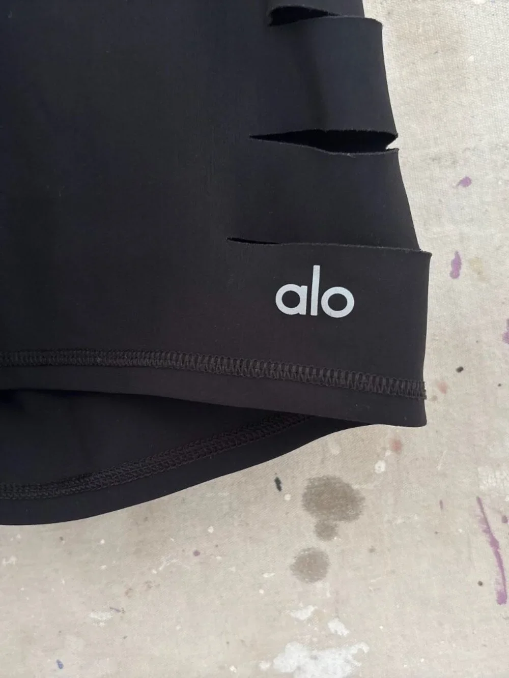 Alo Yoga Ripped High Waist Warrior Bike Shorts in Black
